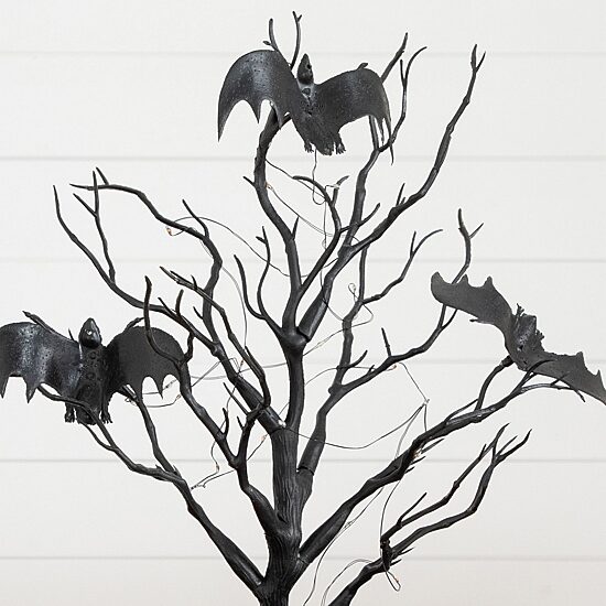Nearly Natural 16" Black Twig Bats 20 Indoor Artificial Tree