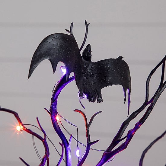 Nearly Natural 16" Black Twig Bats 20 Indoor Artificial Tree