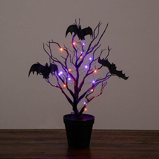 Nearly Natural 16" Black Twig Bats 20 Indoor Artificial Tree