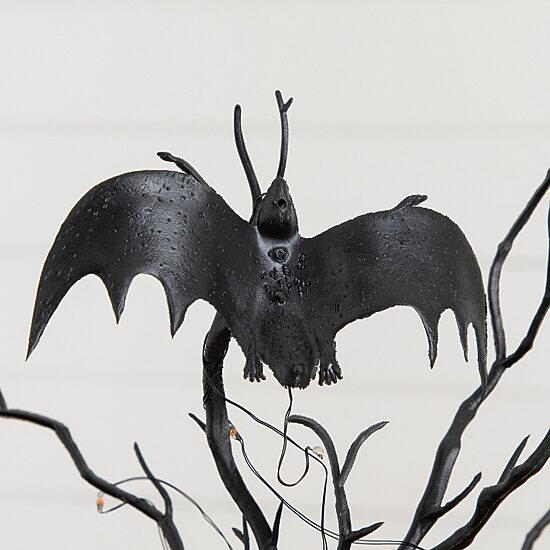 Nearly Natural 16" Black Twig Bats 20 Indoor Artificial Tree