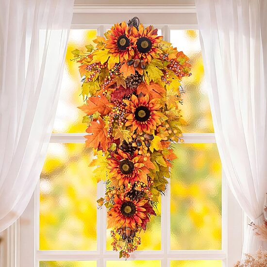 Glitzhome 38" Oversized Sunflower Wreath