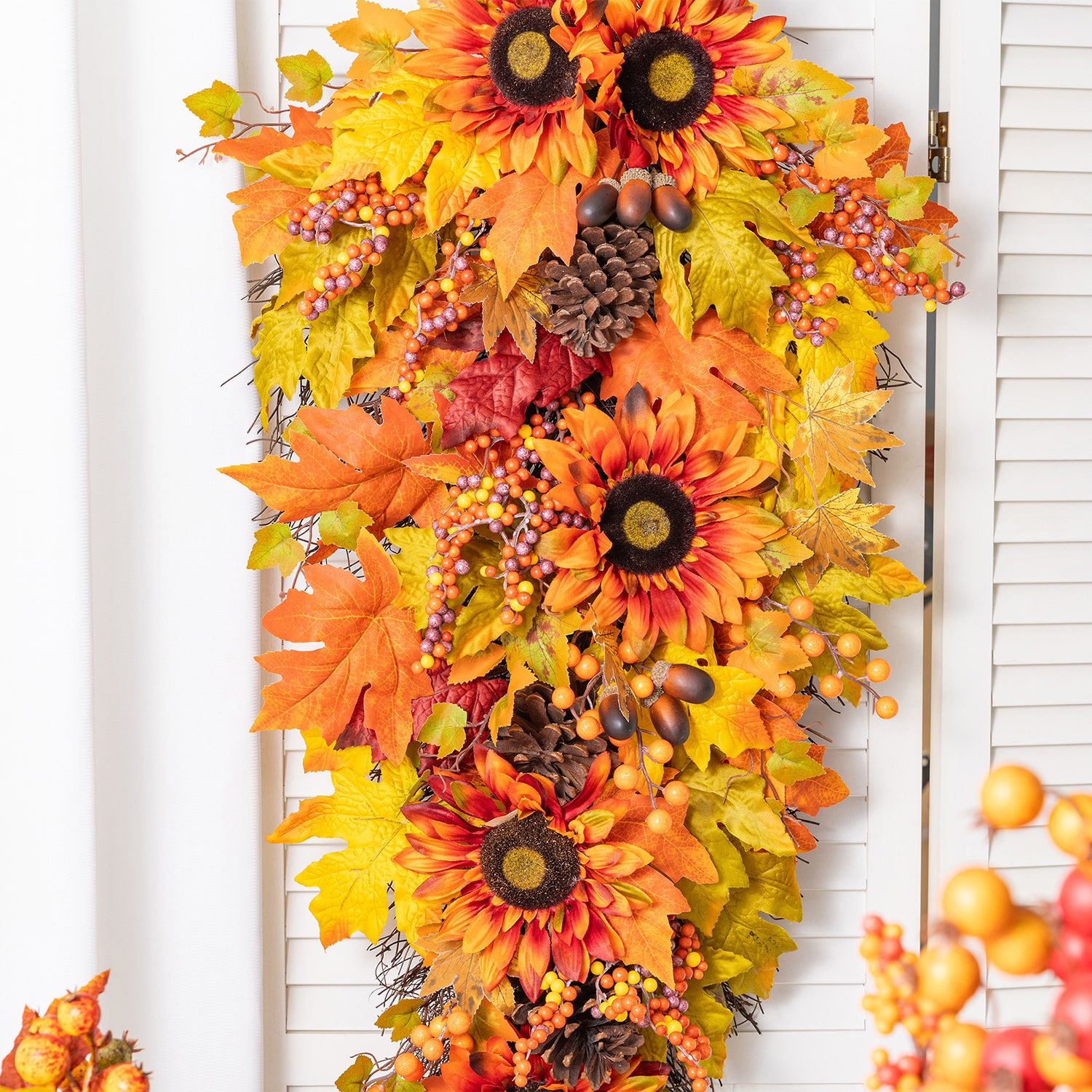 Glitzhome 38" Oversized Sunflower Wreath