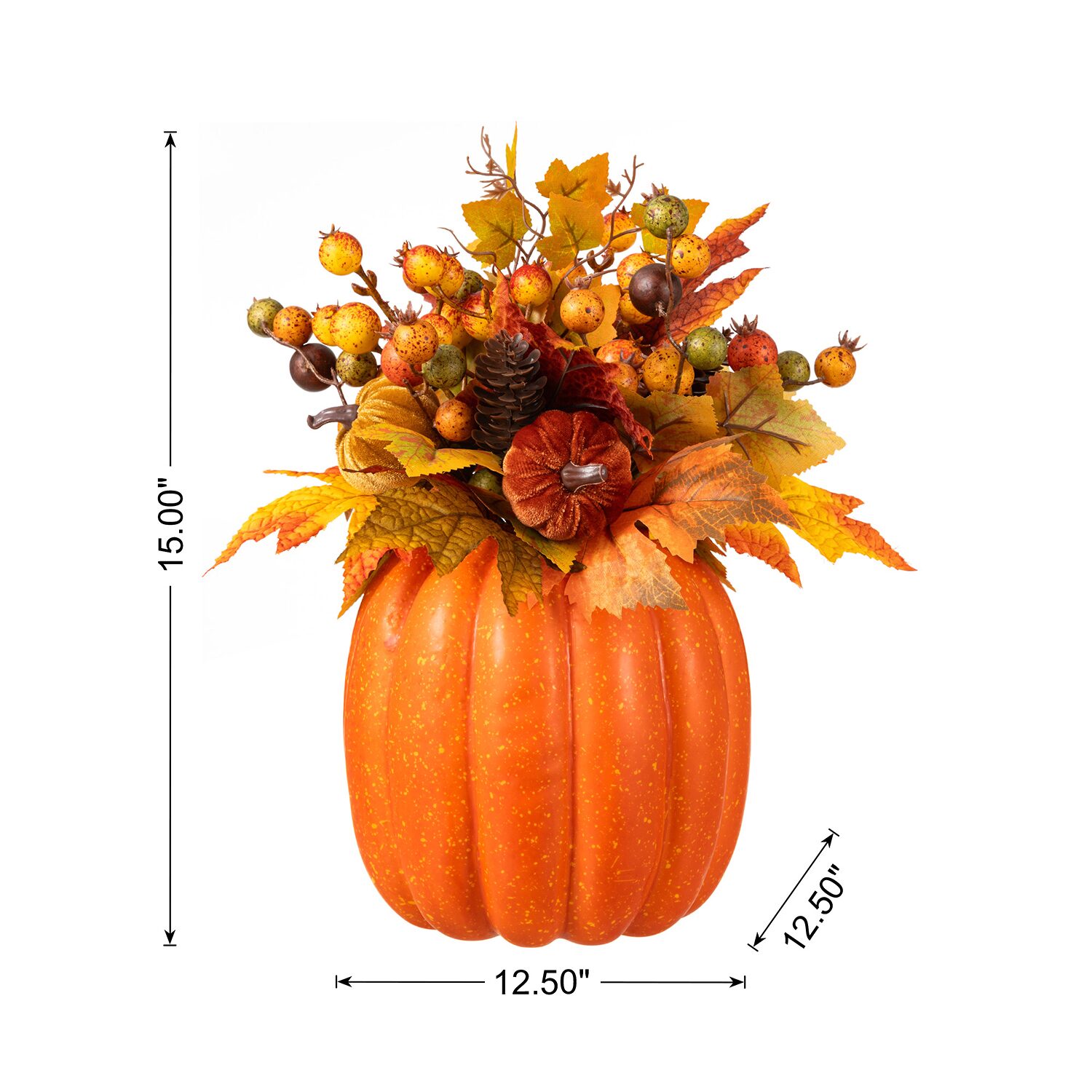 Glitzhome 15" Pinecone And Berry Wreath