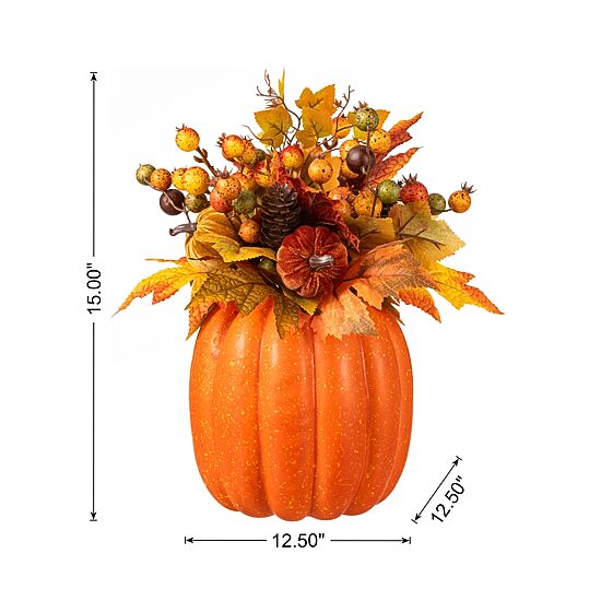 Glitzhome 15" Pinecone And Berry Wreath