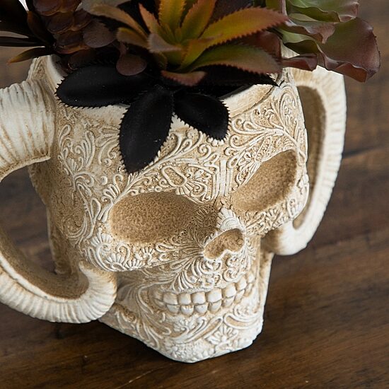 Nearly Natural 9.5" Horned Skull Artificial Plant