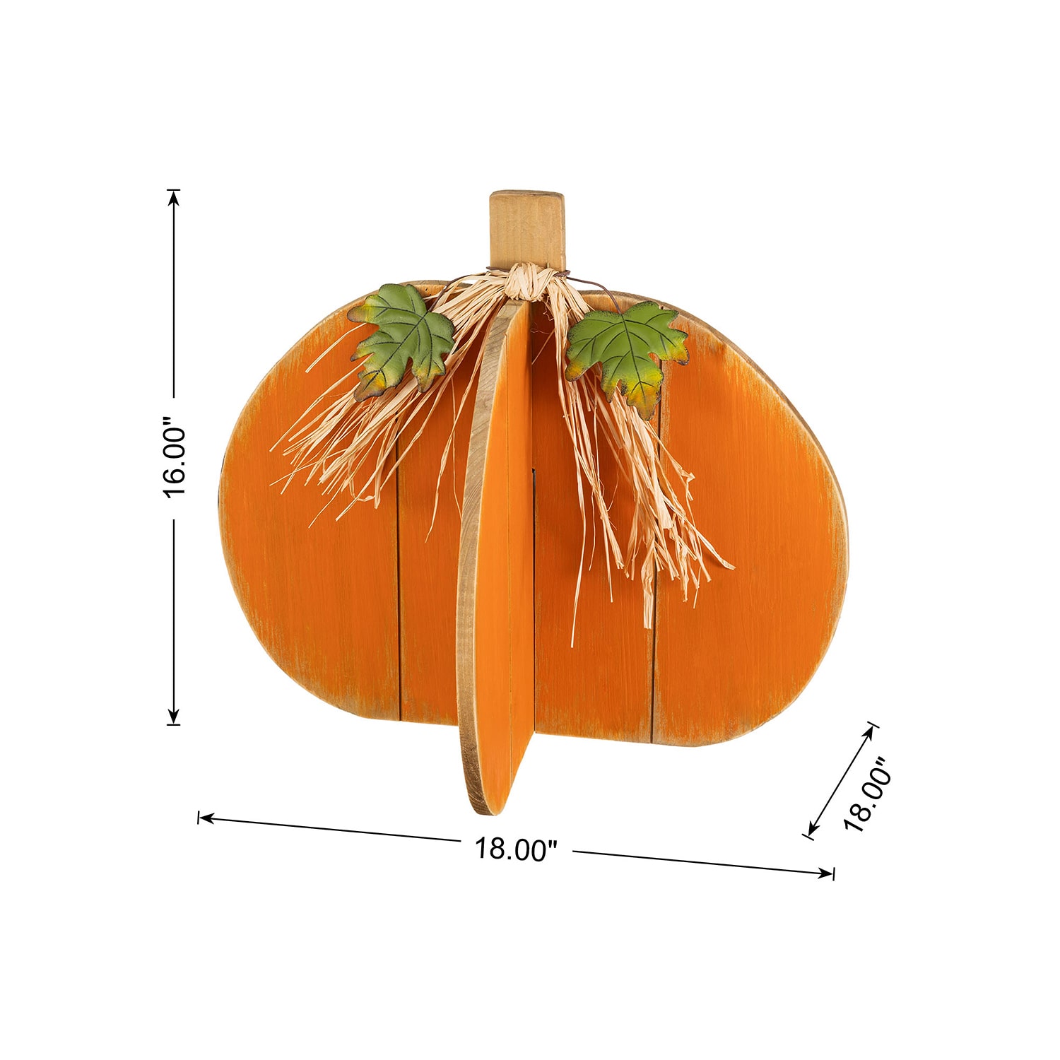 Glitzhome 18" Wood Interlocking Pumpkin Thanksgiving Porch Sign