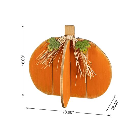 Glitzhome 18" Wood Interlocking Pumpkin Porch Sign