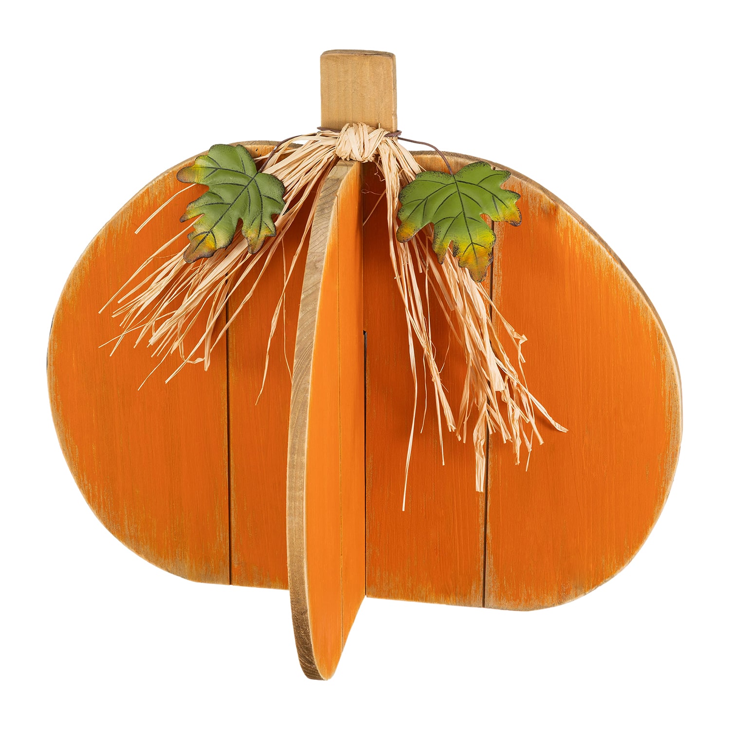 Glitzhome 18" Wood Interlocking Pumpkin Thanksgiving Porch Sign