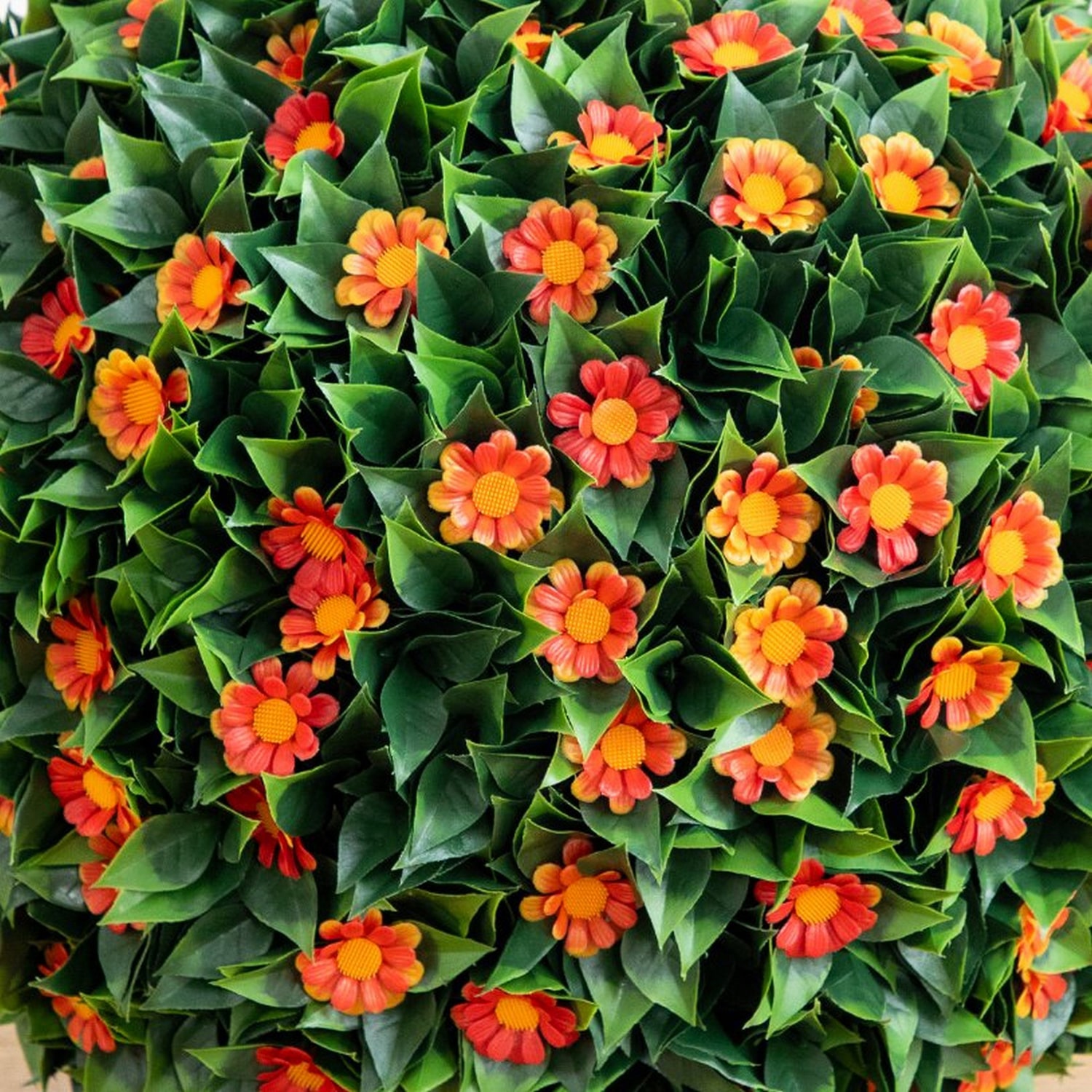 Nearly Natural 15" Flowering Daisy Boxwood Artificial Plant