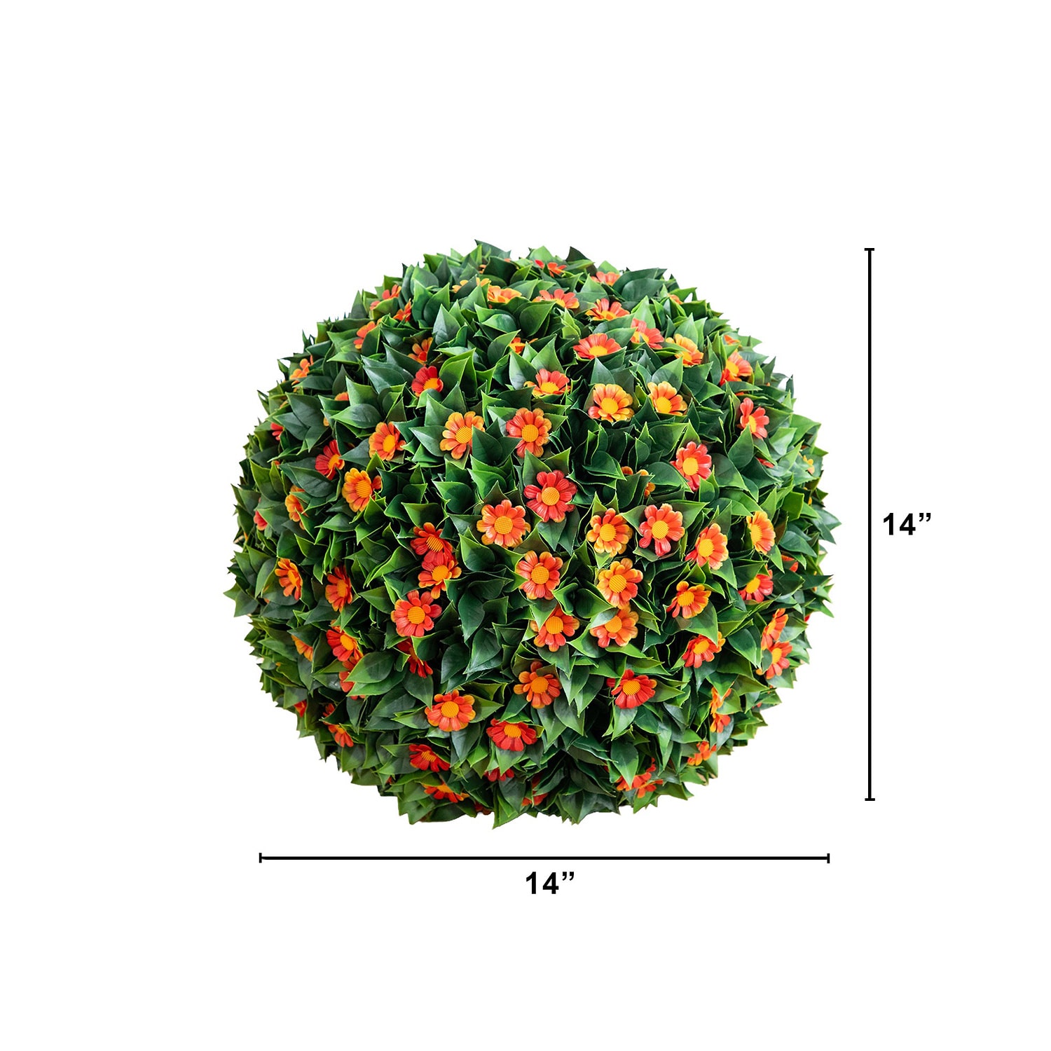 Nearly Natural 15" Flowering Daisy Boxwood Artificial Plant