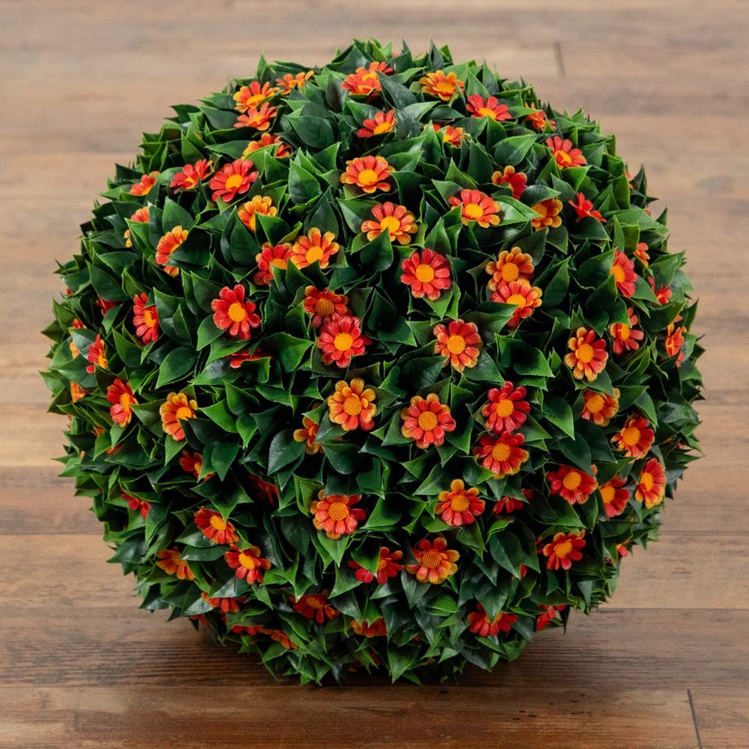 Nearly Natural 15" Flowering Daisy Boxwood Artificial Plant