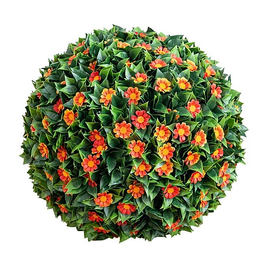 Nearly Natural 15" Flowering Daisy Boxwood Artificial Plant