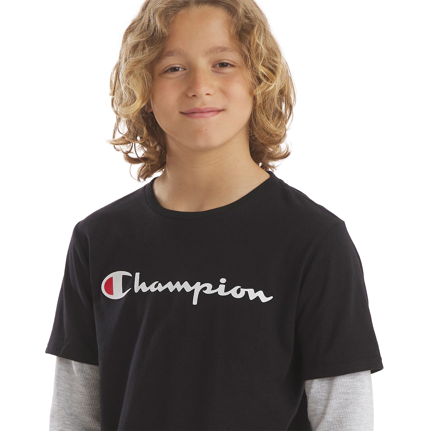 Champion Big Kid Boys Crew Neck Short Sleeve Classic Fit Graphic T-Shirt