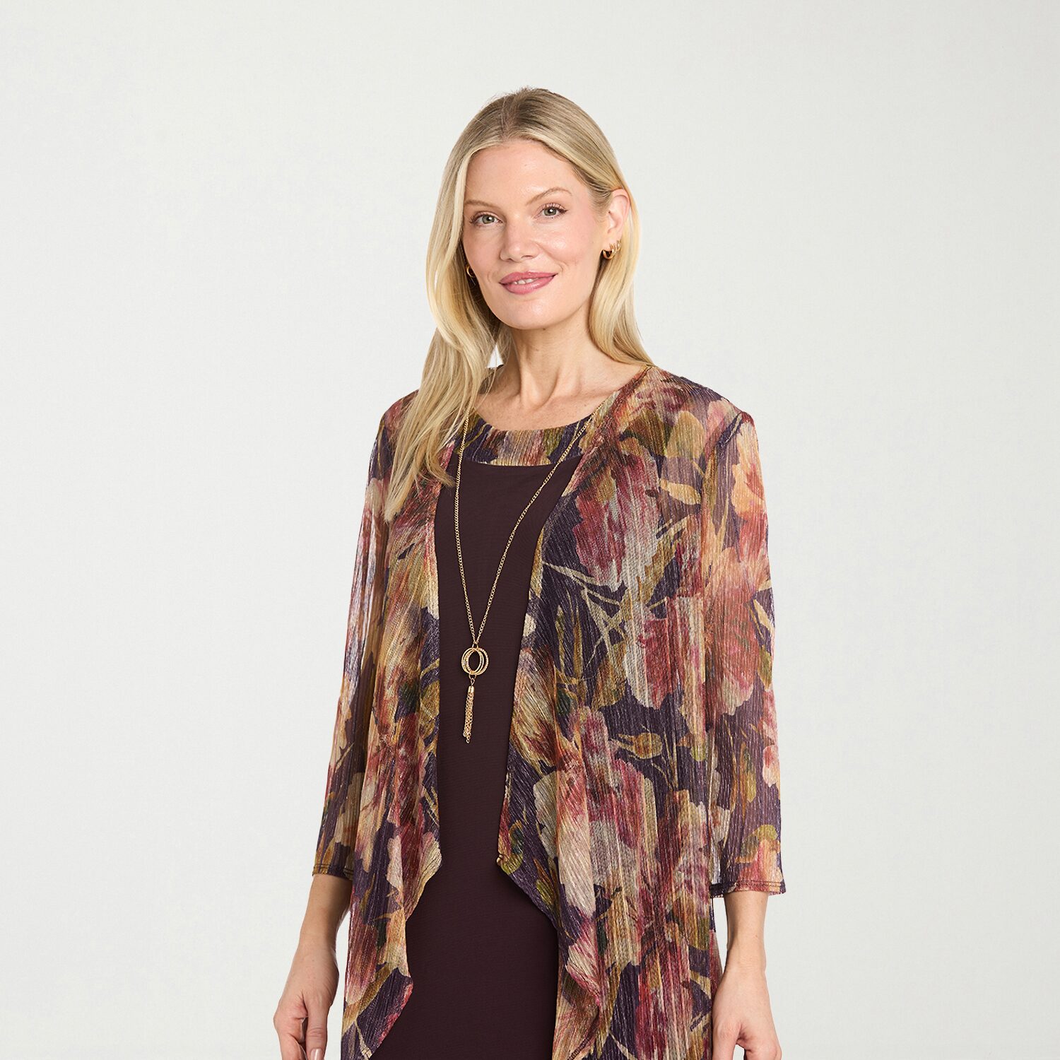 R & M Richards Womens Floral Jacket Dress