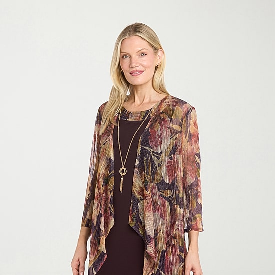R & M Richards Womens Floral Jacket Dress