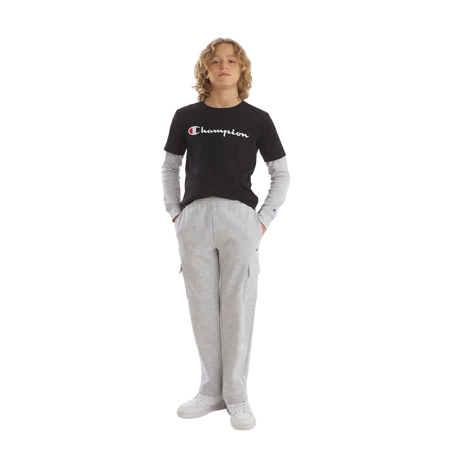 Champion Big Kid Boys Crew Neck Short Sleeve Classic Fit Graphic T-Shirt