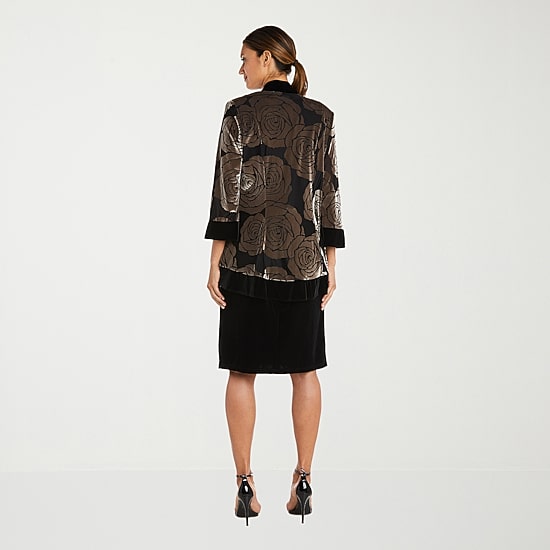 R & M Richards Womens Floral Jacket Dress