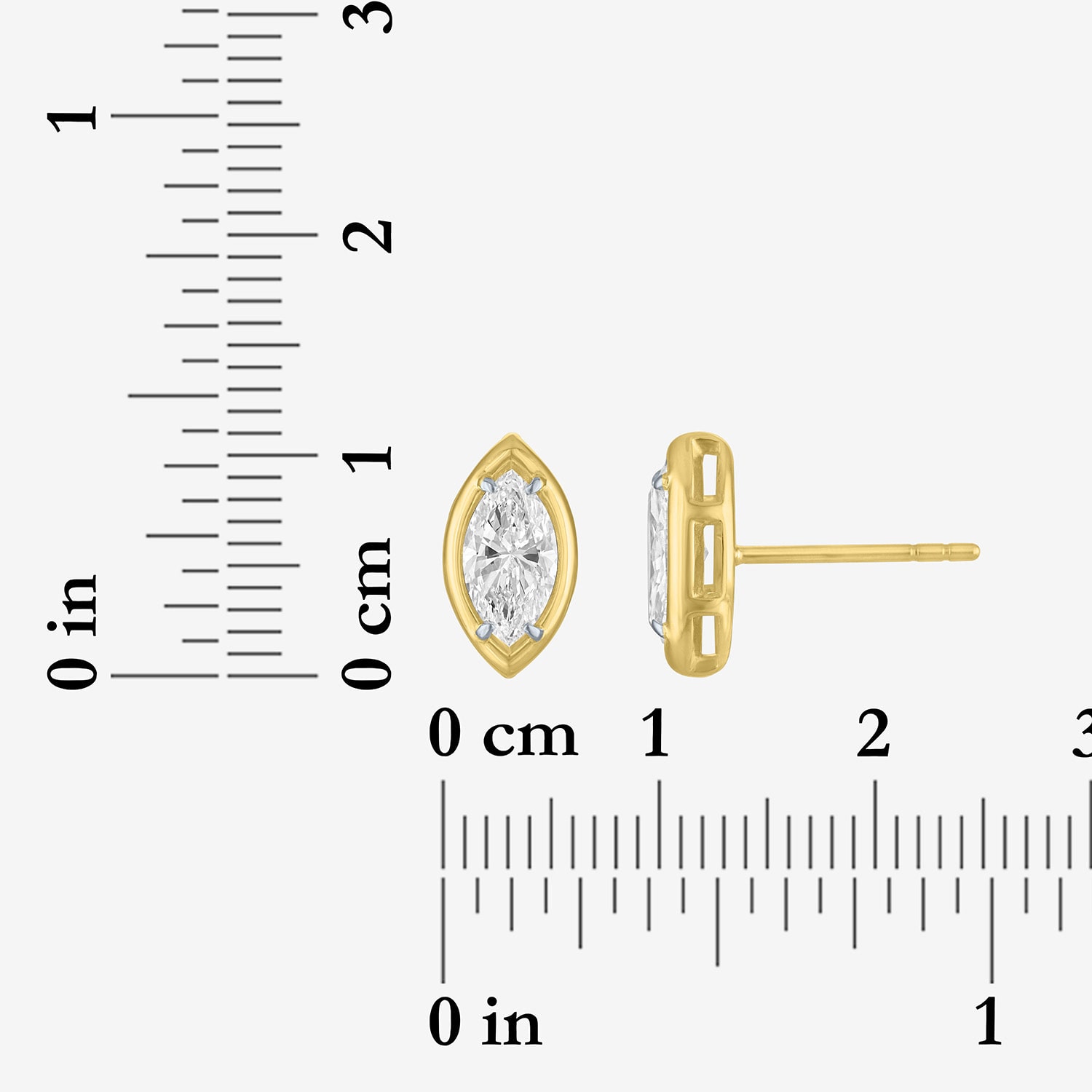 (E-F/Vs1-Vs2) 1 CT. T.W. Lab Grown White Diamond 10K Gold 10.7mm Marquise Stud Earrings