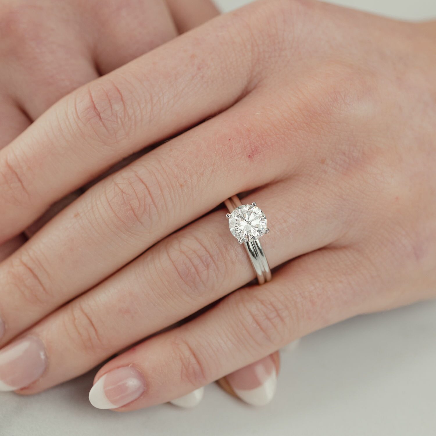 (F / Vs2) Womens 2 CT. T.W. Lab Grown White Diamond 10K Gold Round Solitaire Engagement Ring