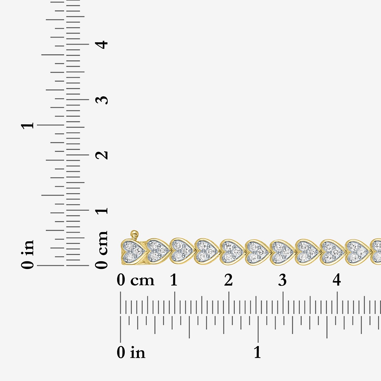 (G-H / Si1-Si2) Womens 2 CT. T.W. Lab Grown White Diamond 14K Gold Over Silver Heart 7.25 Inch Tennis Bracelet