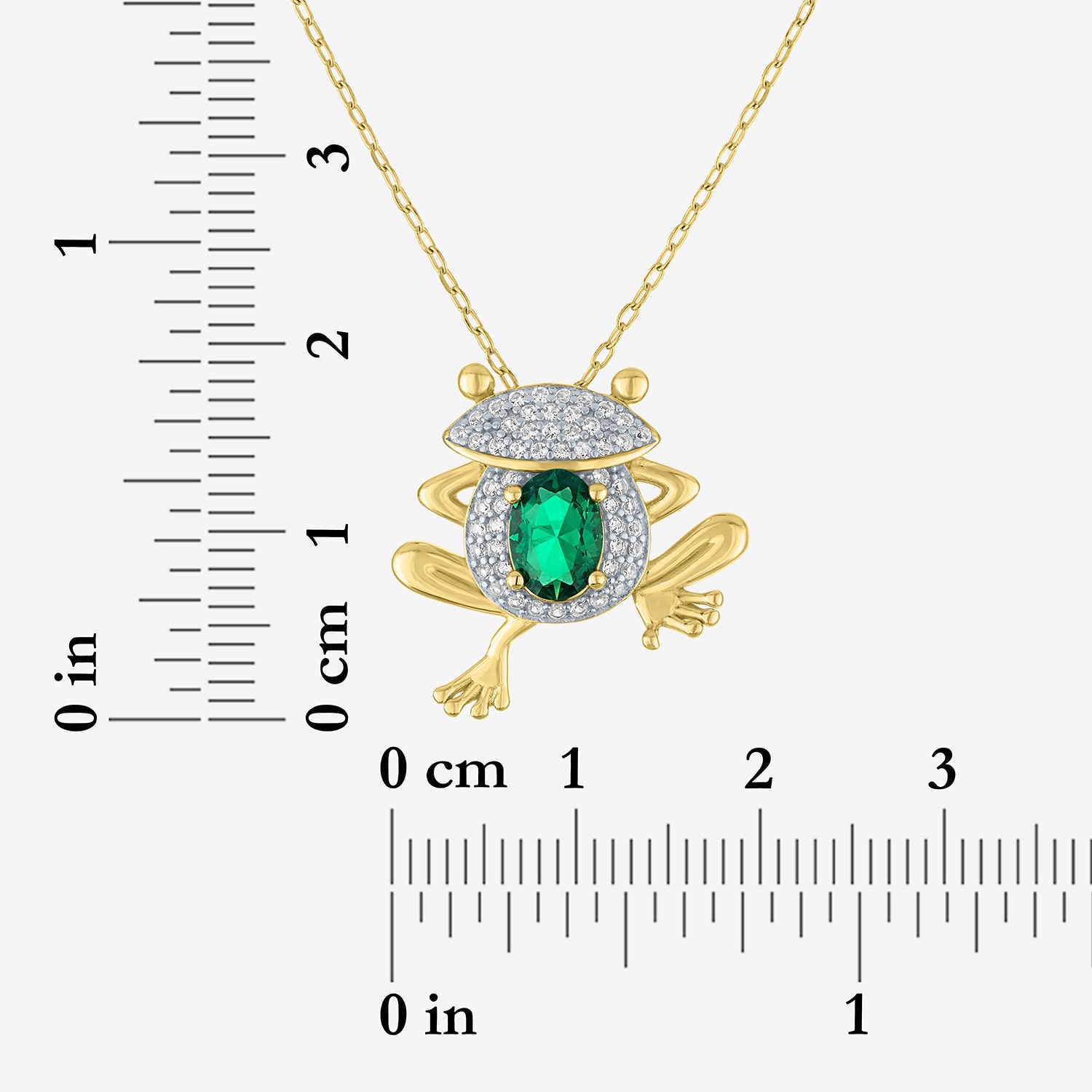 Womens Simulated Green Emerald 14K Gold Over Brass 16 Inch Pendant Necklace