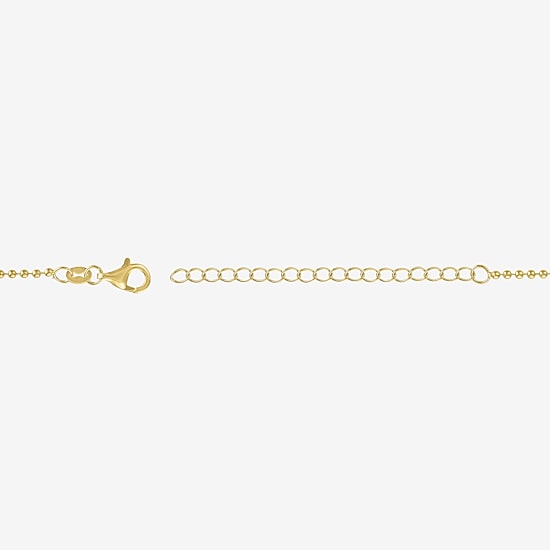 Bold Addiction Womens Lab Created White Sapphire 14K Gold Over Brass 16 Inch Pendant Necklace