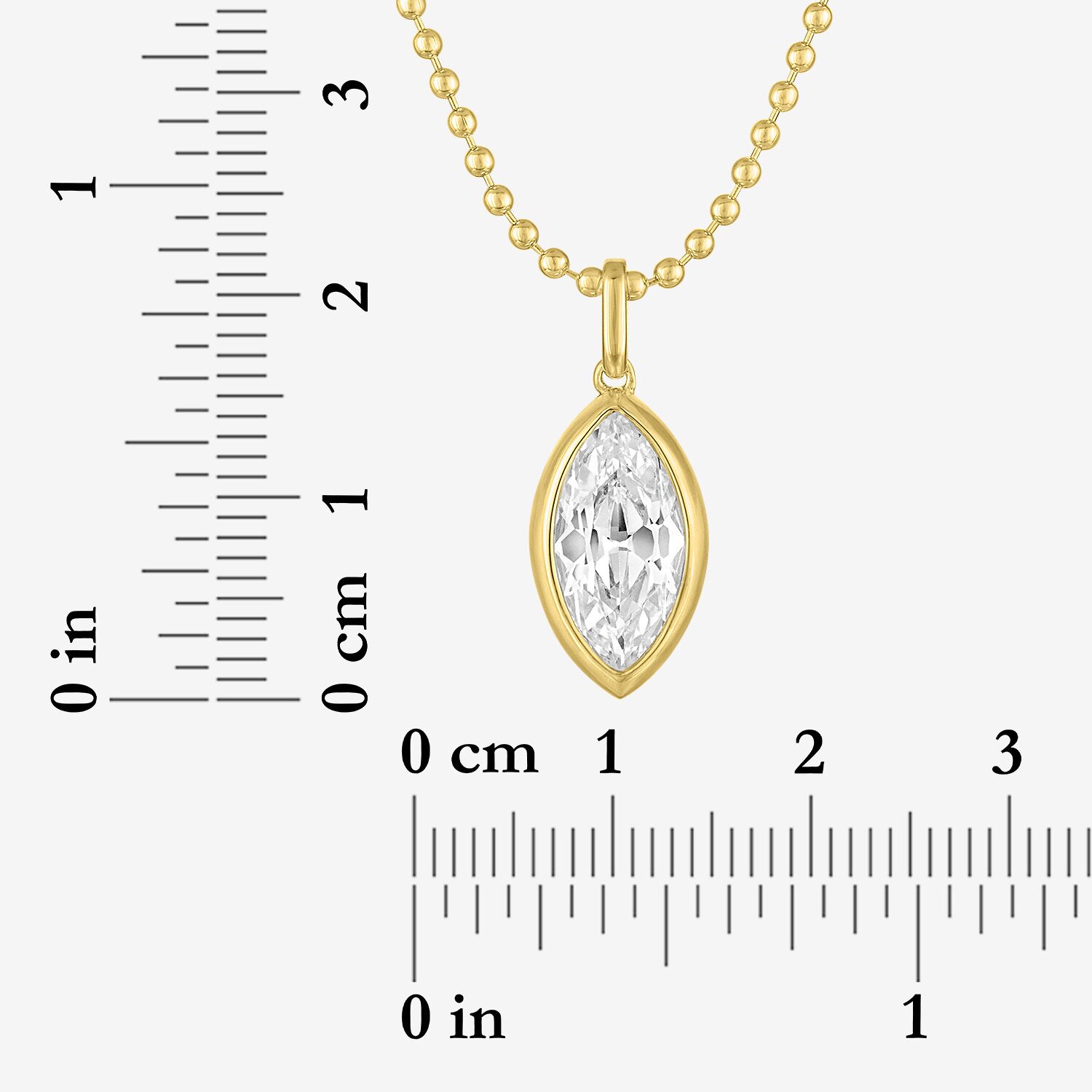 Bold Addiction Womens Lab Created White Sapphire 14K Gold Over Brass 16 Inch Pendant Necklace