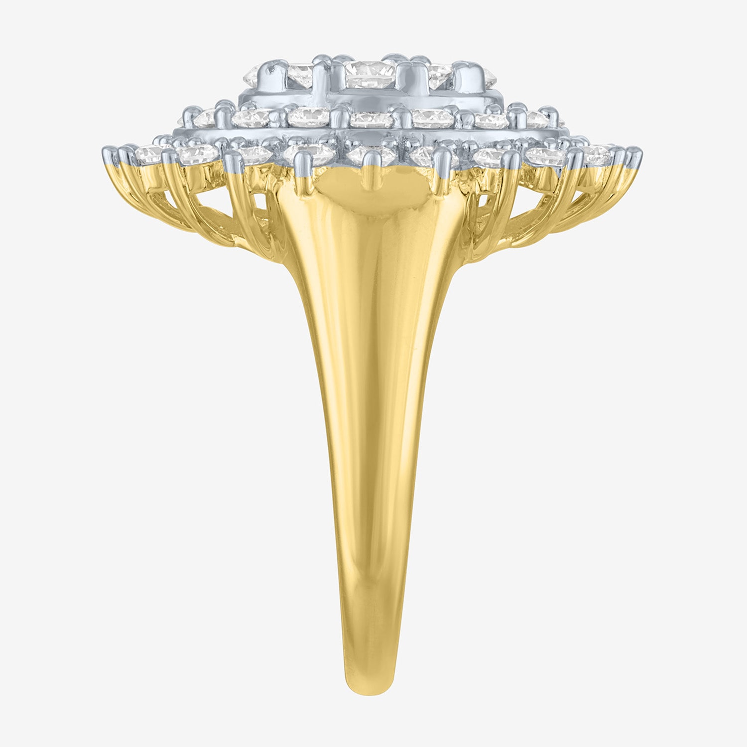 (G-H / Si2-I1) Womens 2 CT. T.W. Lab Grown White Diamond 14K Gold Over Silver Cocktail Ring