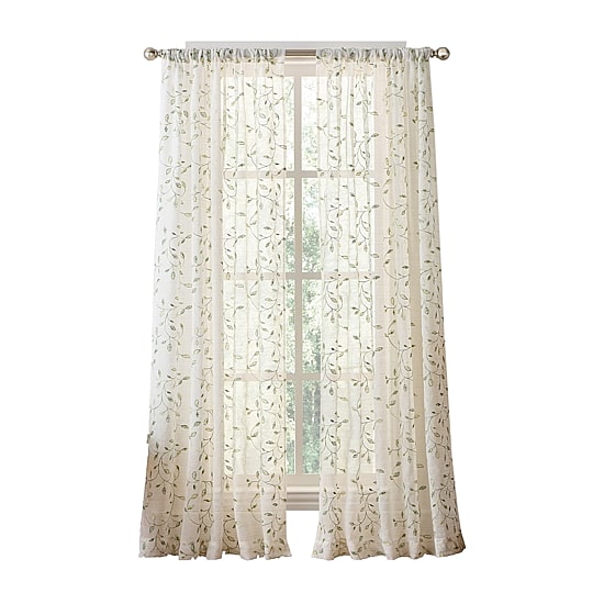 Martha Stewart Durham Rod Pocket Sheer Set of 2 Curtain Panel