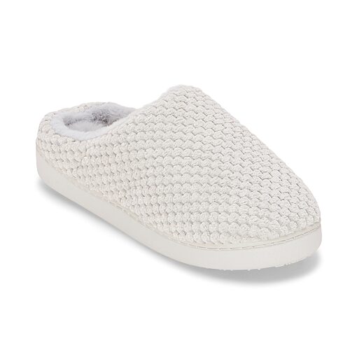 Cuddl Duds Popcorn Womens Memory Foam Clog Slippers In Gray