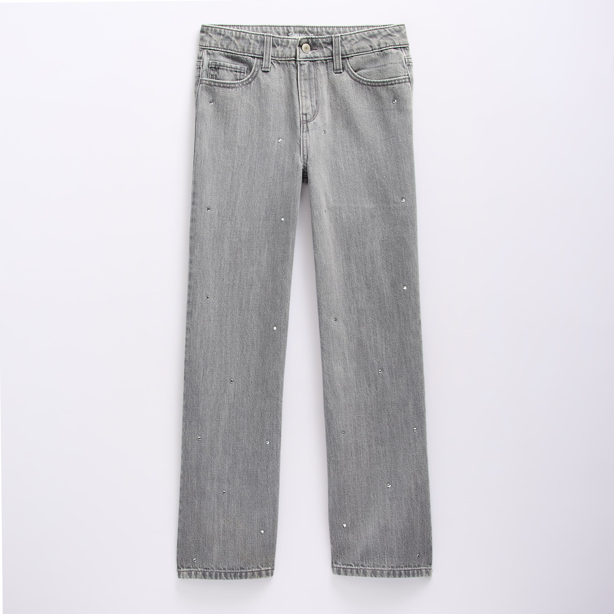 Thereabouts Little & Big Kid Girls Adjustable Waist Mid Rise Wide Leg Jean