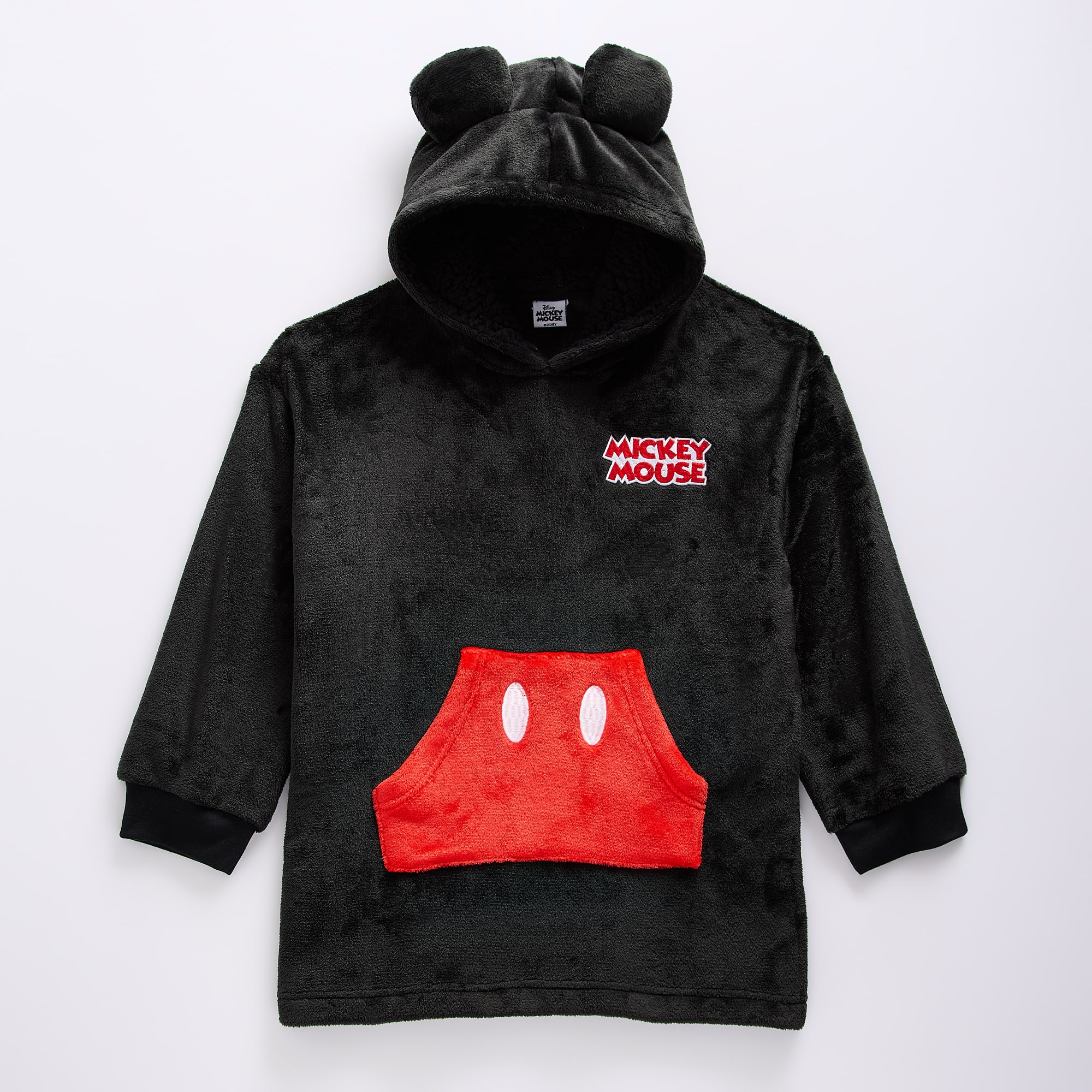 Disney Collection Girls Long Sleeve Embroidered Mickey Mouse Fleece Hoodie