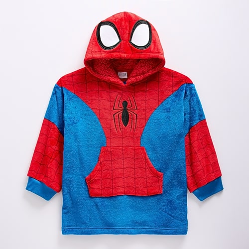 Disney Collection Girls Long Sleeve Marvel Spiderman Fleece Hoodie, M/l â 7-10, Red