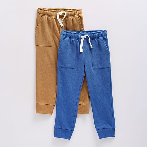 Okie Dokie Toddler & Little Boys Tapered Regular Fit Fleece Jogger Pant, 7, Blue