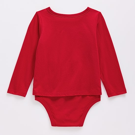 Okie Dokie Toddler Girls Bodysuit Closure Easy-on + Easy-off Adaptive Round Neck Long Sleeve Bodysuit