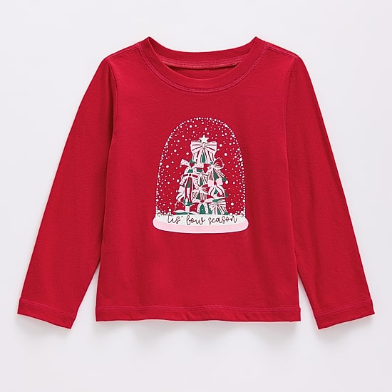 Okie Dokie Toddler Girls Easy-on + Easy-off Sensory Friendly Round Neck Long Sleeve Adaptive Regular Fit Graphic T-Shirt
