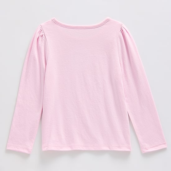Okie Dokie Toddler & Little Girls Round Neck Long Sleeve Regular Fit Graphic T-Shirt