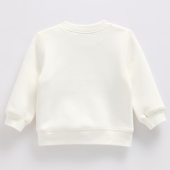 Okie Dokie Baby Girls Round Neck Fleece Long Sleeve Sweatshirt