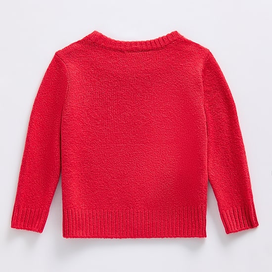 Okie Dokie Baby Girls Round Neck Long Sleeve Pullover Sweater