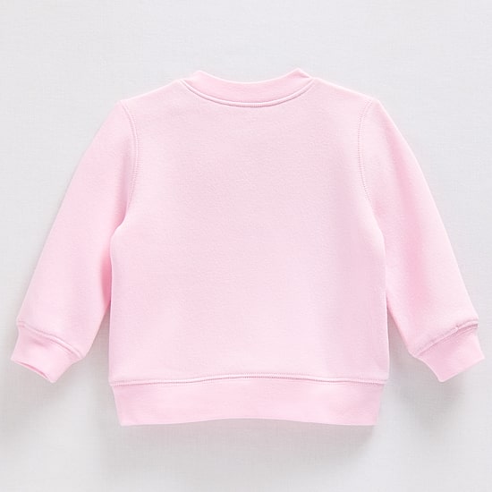 Okie Dokie Baby Girls Round Neck Fleece Long Sleeve Sweatshirt
