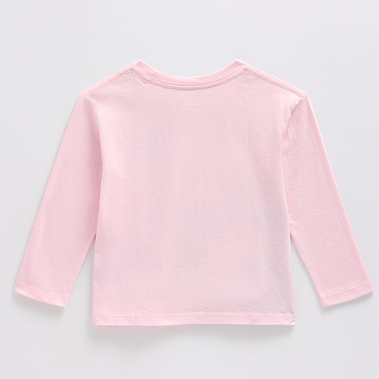 Toddler Girls Crew Neck Long Sleeve Regular Fit Princess Graphic T-Shirt
