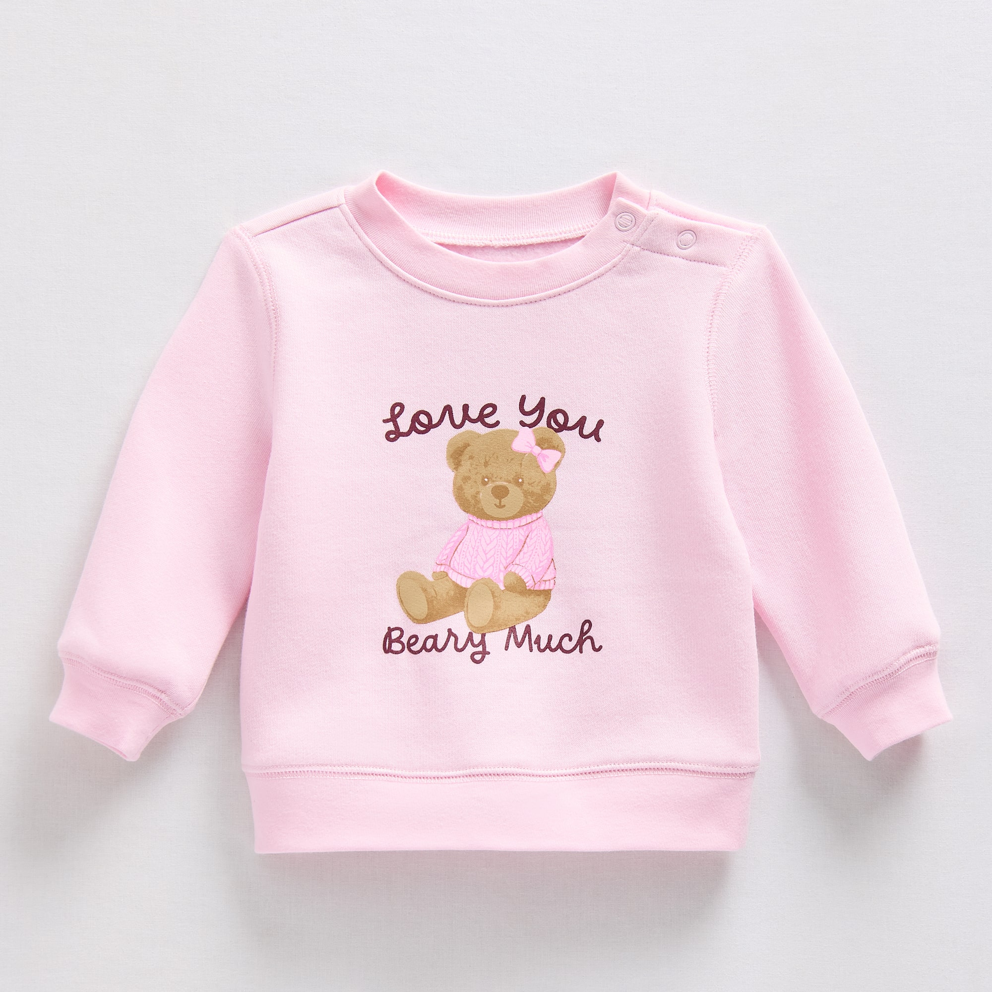 Okie Dokie Baby Girls Round Neck Fleece Long Sleeve Sweatshirt