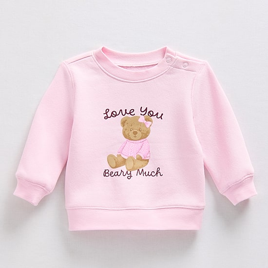 Okie Dokie Baby Girls Round Neck Fleece Long Sleeve Sweatshirt