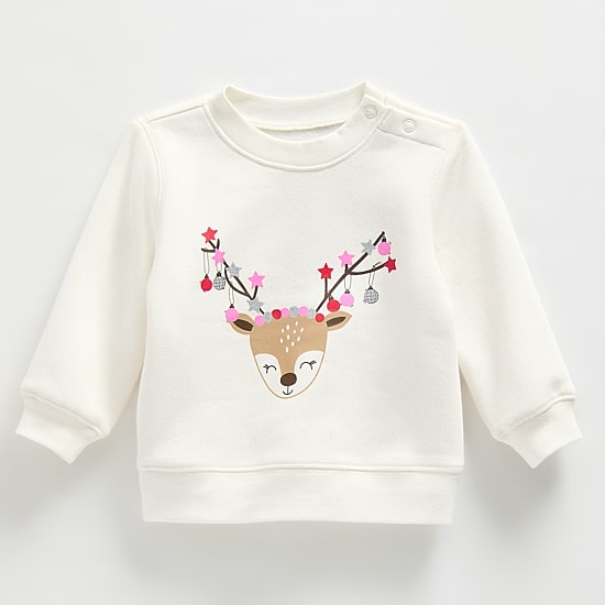 Okie Dokie Baby Girls Round Neck Fleece Long Sleeve Sweatshirt
