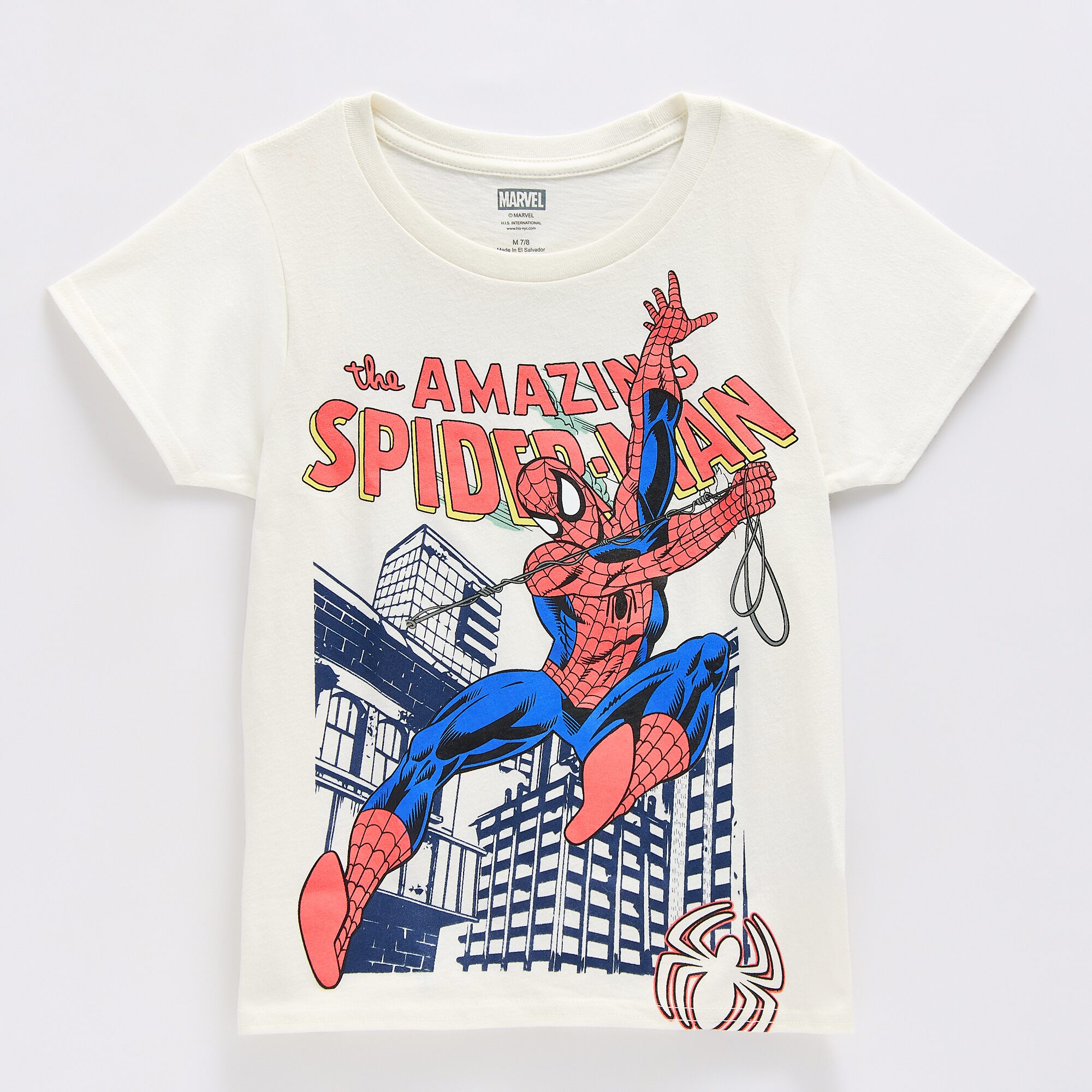 Disney Collection Boys Crew Neck Short Sleeve Regular Fit Marvel Spiderman Graphic T-Shirt
