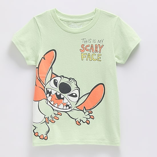Disney Collection Boys Crew Neck Short Sleeve Regular Fit Lilo & Stitch Graphic T-Shirt
