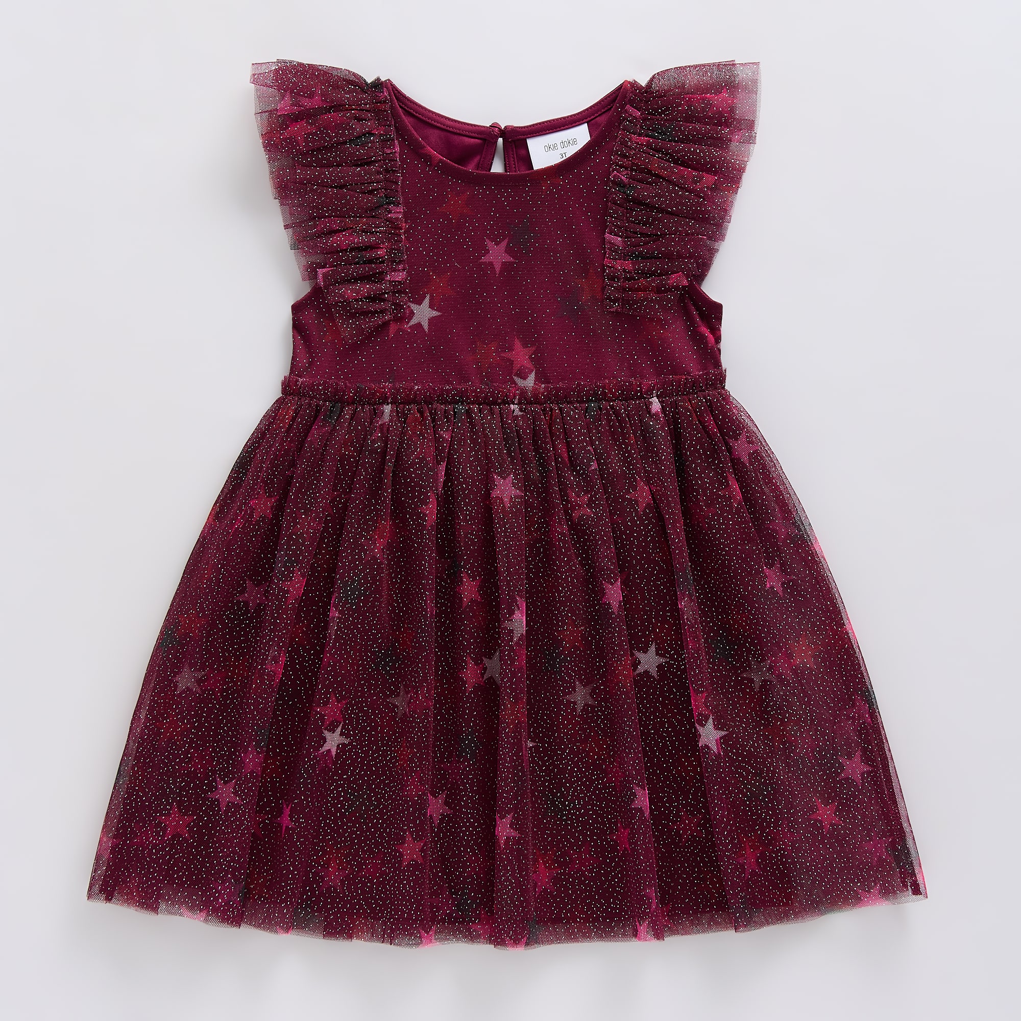 Okie Dokie Toddler & Little Girls Ruffled Short Sleeve Tutu Dress