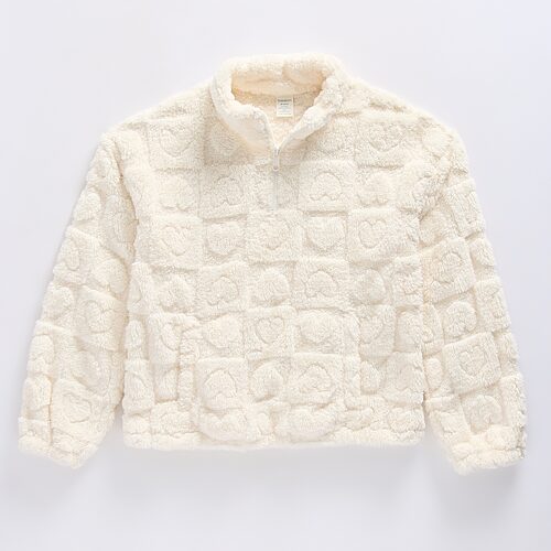 Thereabouts Little & Big Kid Girls Mock Neck Long Sleeve Casual Quarter-zip Pullover In White