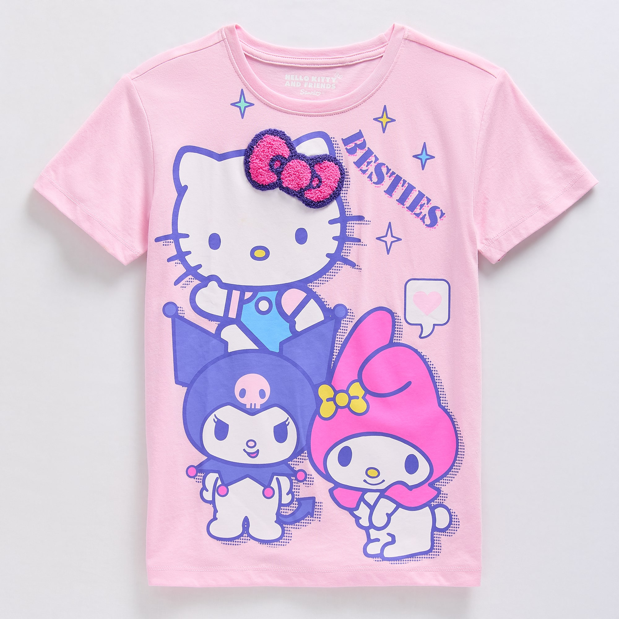 Little & Big Kid Girls Crew Neck Short Sleeve Oversized Hello Kitty Graphic T-Shirt