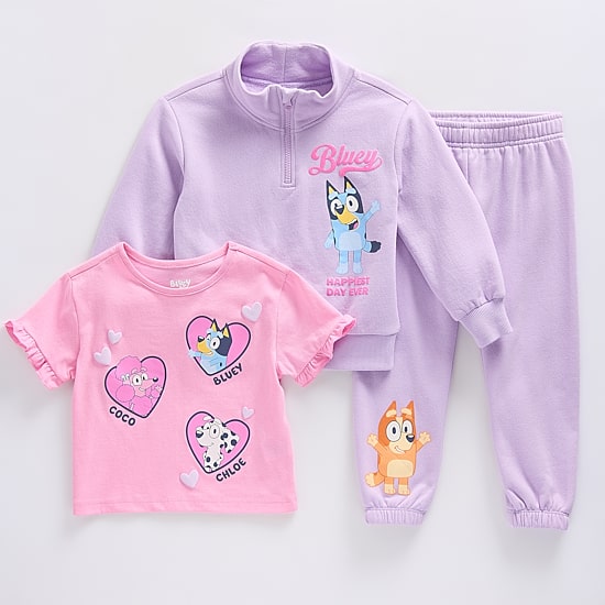 Toddler Girls Bluey Fleece 3-pc. Pant Set